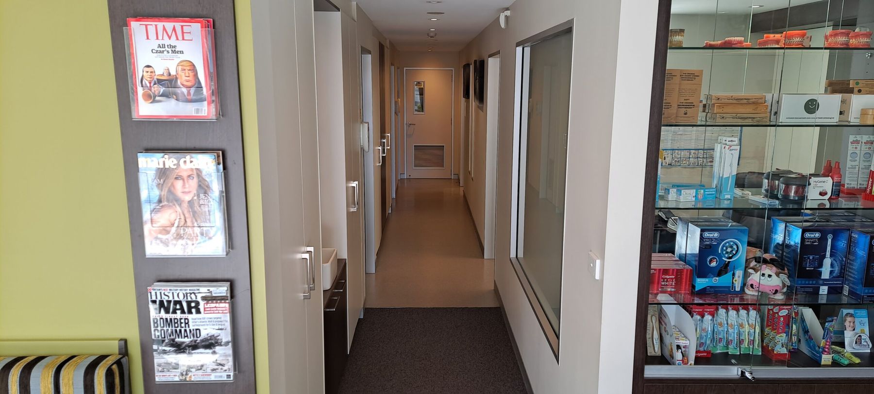 Hallway to the treatment rooms at Glebe Park Dental